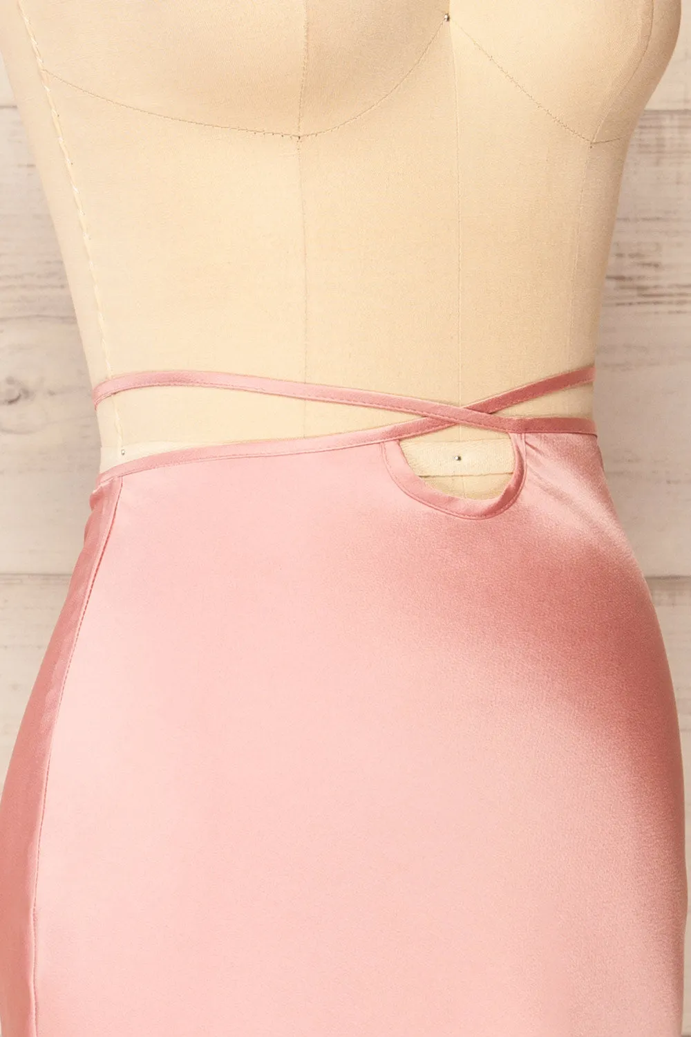 Maddie Pink | Satin Midi Skirt