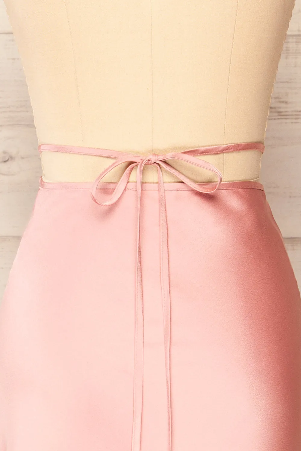 Maddie Pink | Satin Midi Skirt