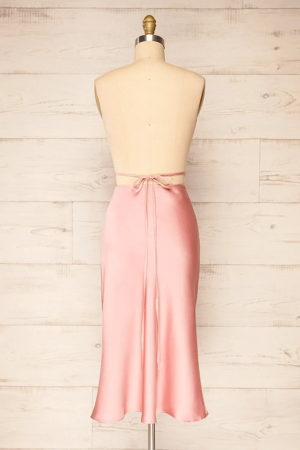 Maddie Pink | Satin Midi Skirt