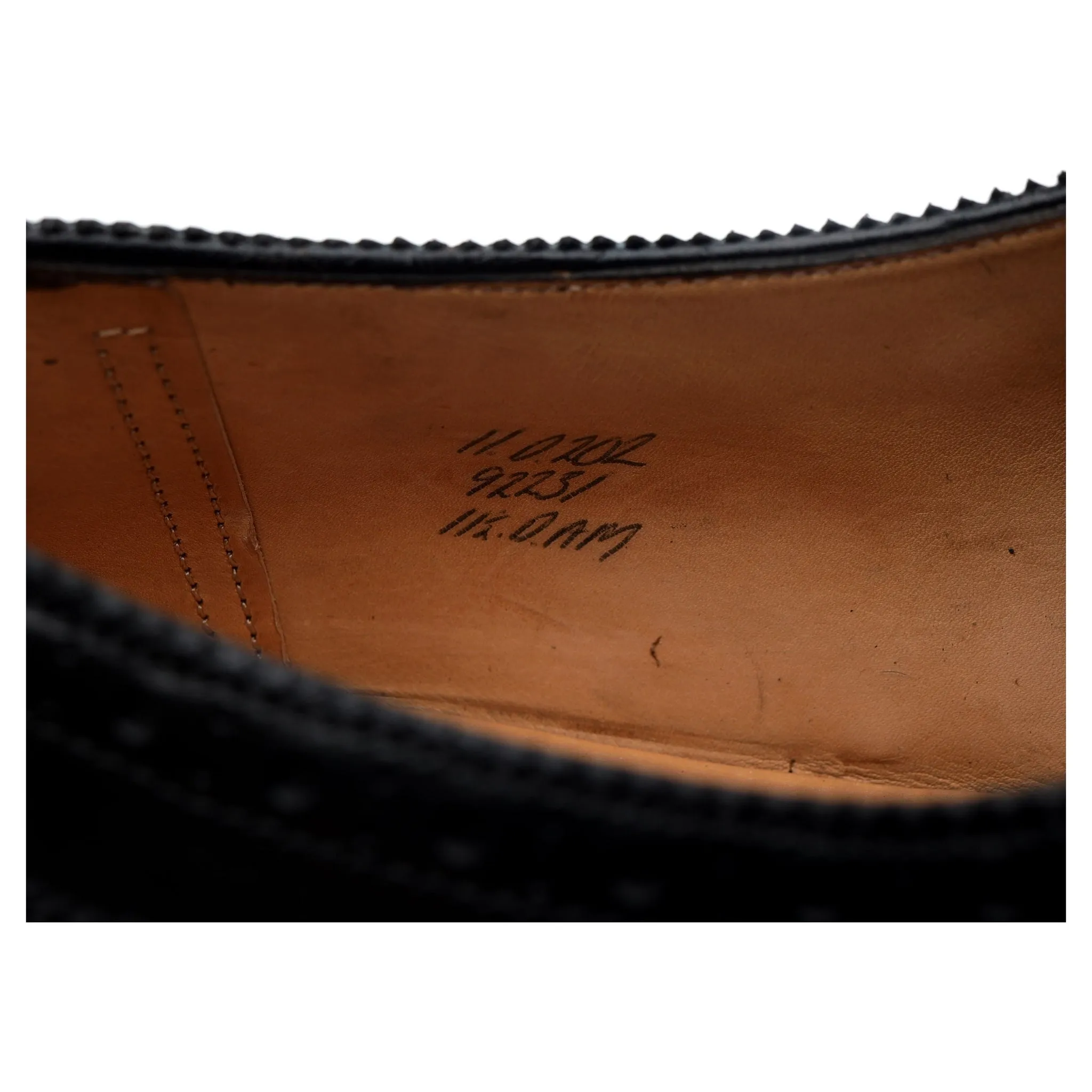 'Malvern' Black Leather Brogues UK 11 D