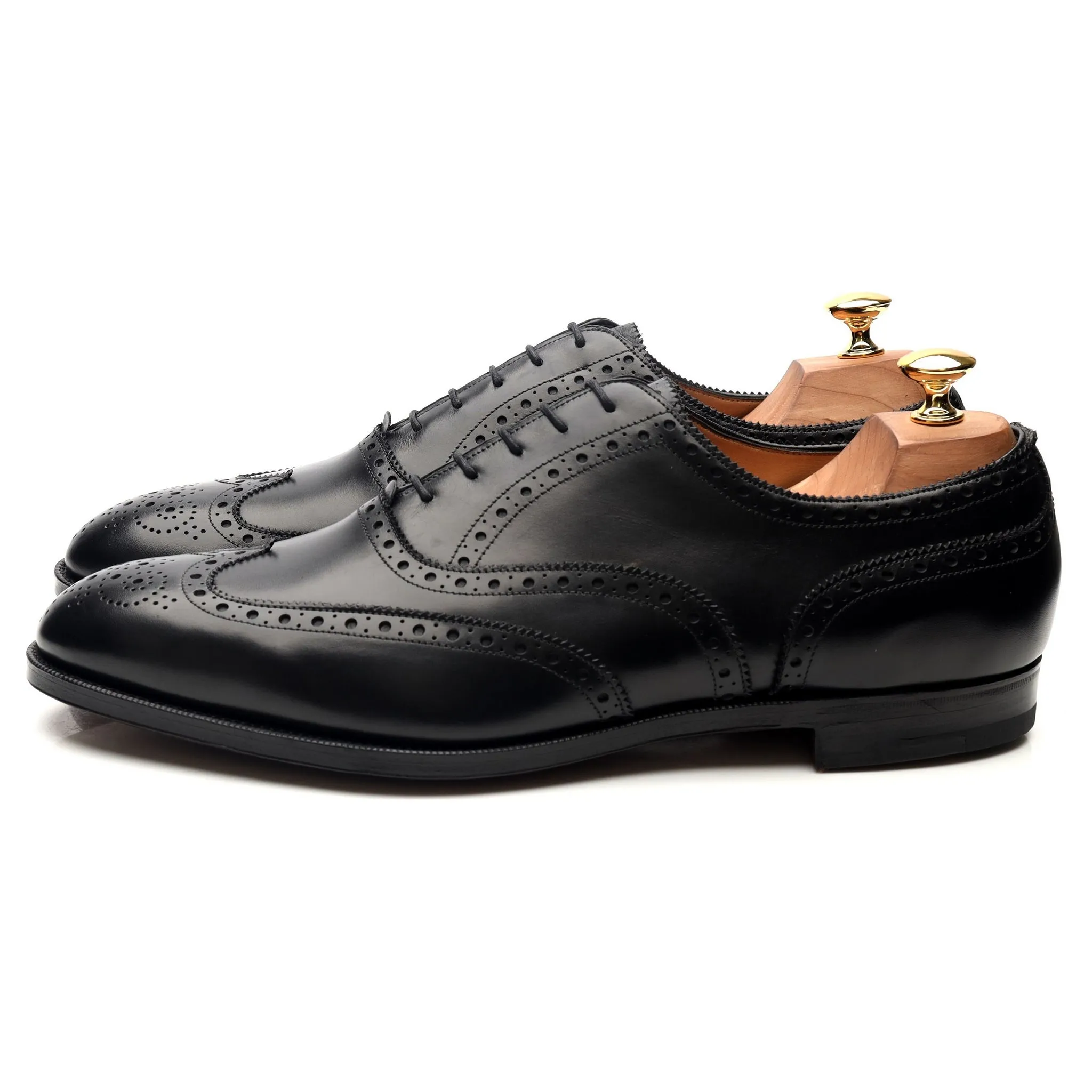 'Malvern' Black Leather Brogues UK 11 D