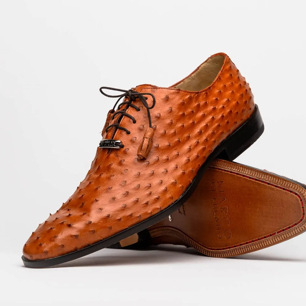 Marco Di Milano Criss Men's Shoes Exotic Ostrich Quill Dress Oxfords (MDM1073)