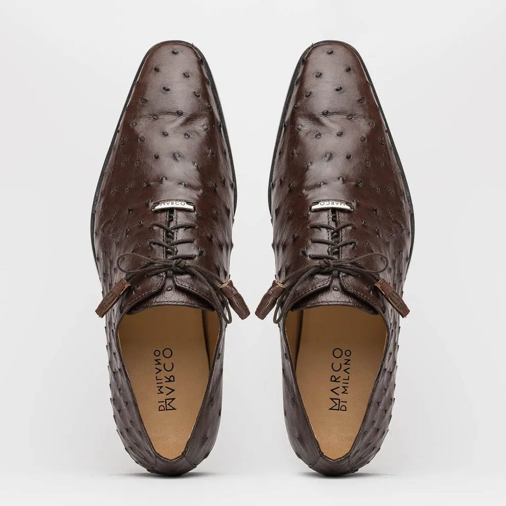 Marco Di Milano Criss Men's Shoes Exotic Ostrich Quill Dress Oxfords (MDM1073)