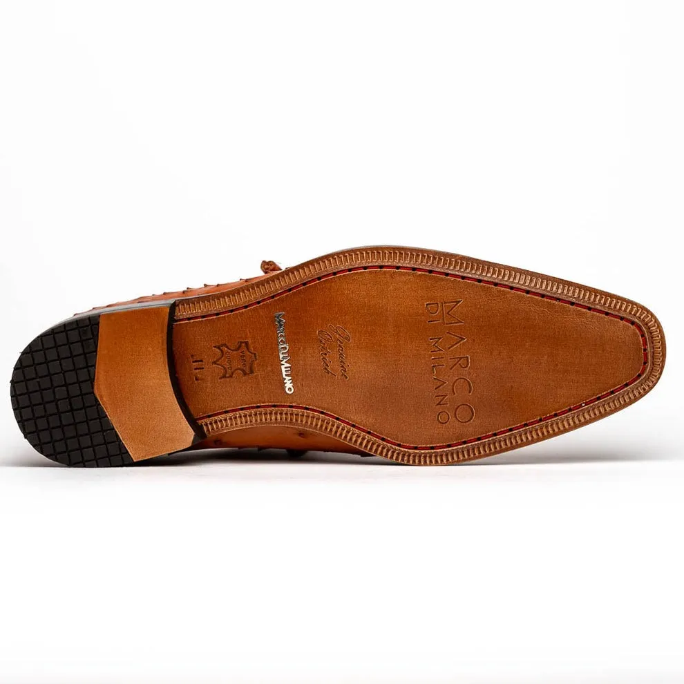Marco Di Milano Criss Men's Shoes Exotic Ostrich Quill Dress Oxfords (MDM1073)