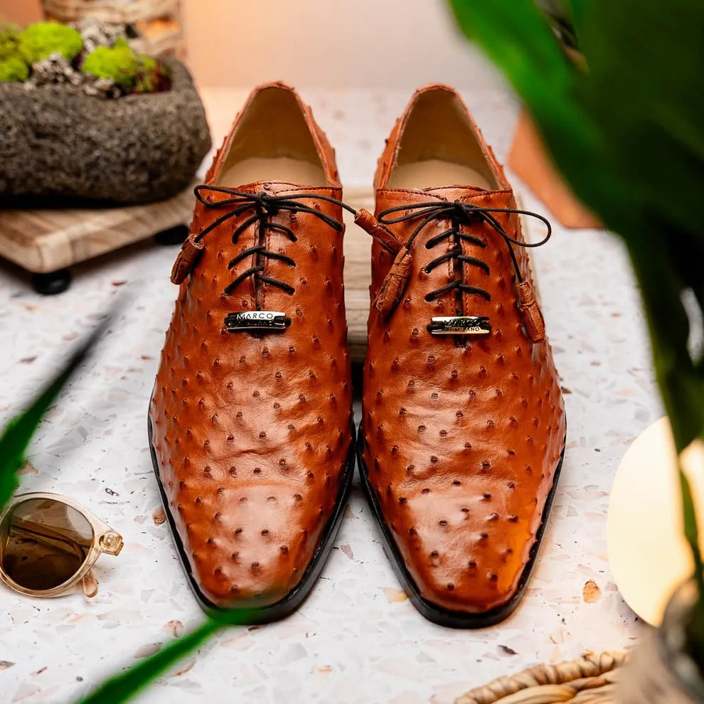 Marco Di Milano Criss Men's Shoes Exotic Ostrich Quill Dress Oxfords (MDM1073)