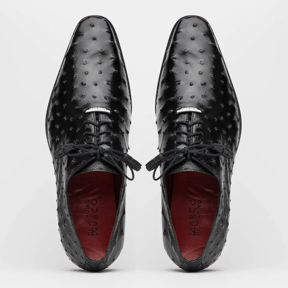 Marco Di Milano Criss Men's Shoes Exotic Ostrich Quill Dress Oxfords (MDM1073)
