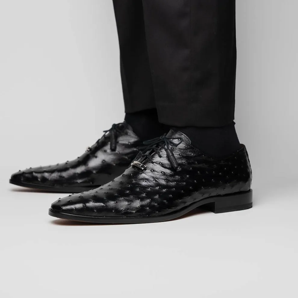 Marco Di Milano Criss Men's Shoes Exotic Ostrich Quill Dress Oxfords (MDM1073)