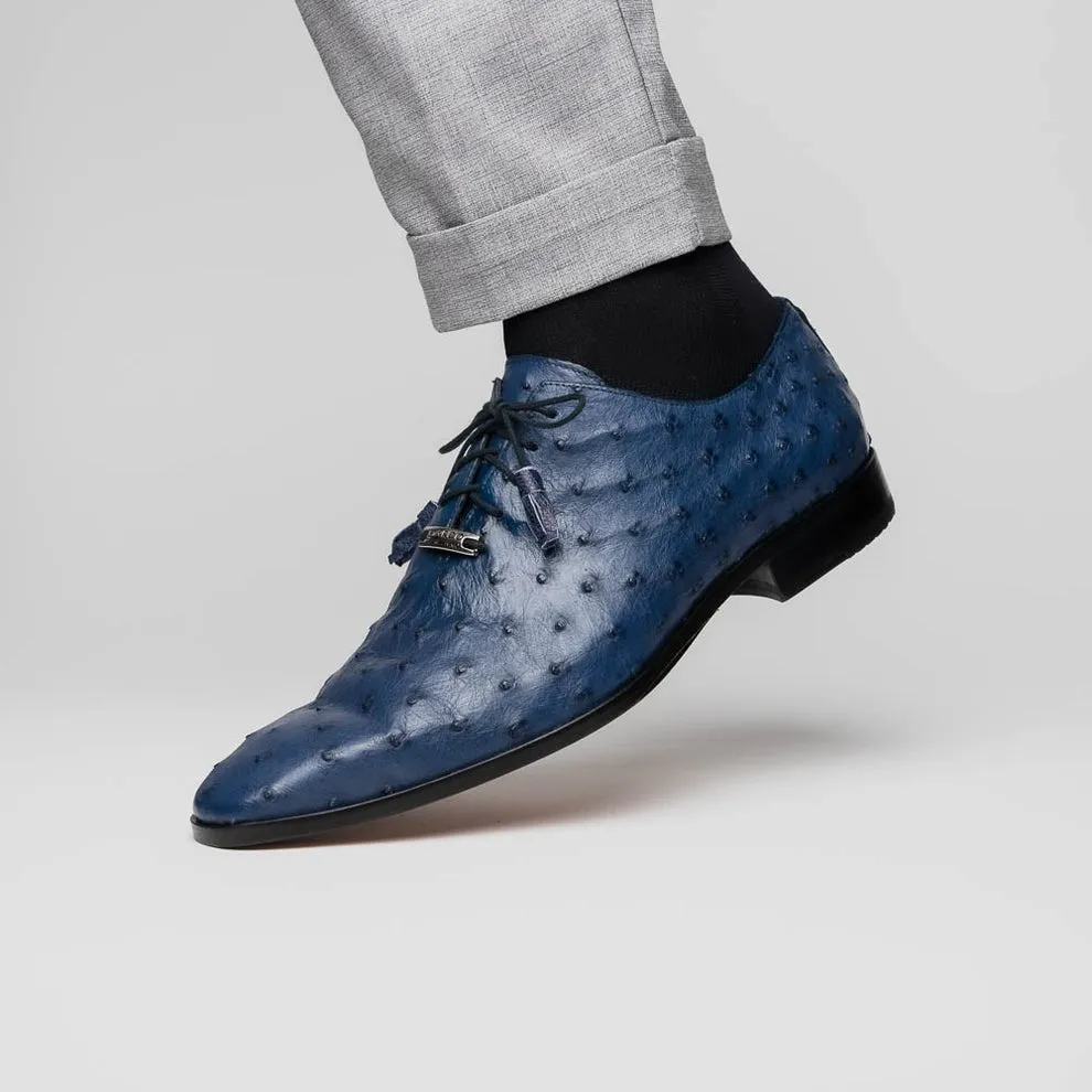 Marco Di Milano Criss Men's Shoes Exotic Ostrich Quill Dress Oxfords (MDM1073)