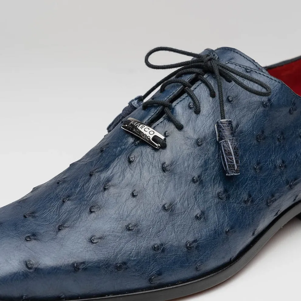 Marco Di Milano Criss Men's Shoes Exotic Ostrich Quill Dress Oxfords (MDM1073)