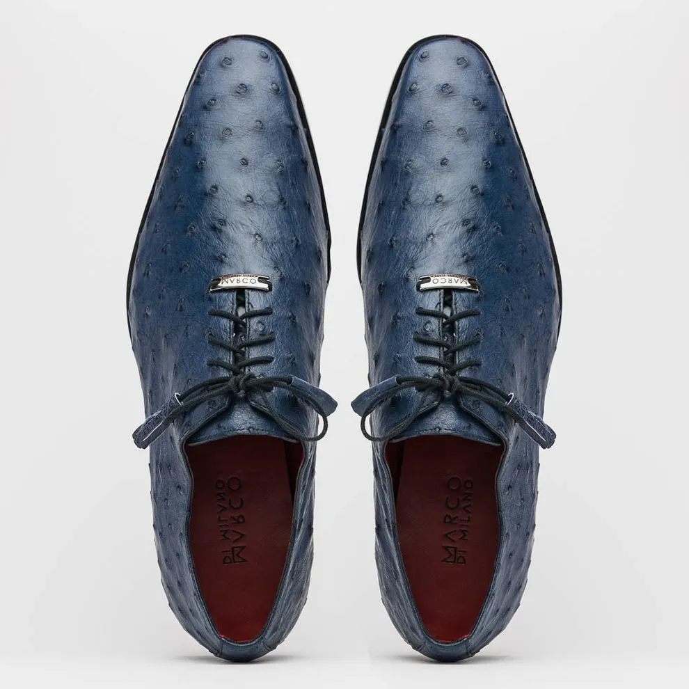 Marco Di Milano Criss Men's Shoes Exotic Ostrich Quill Dress Oxfords (MDM1073)