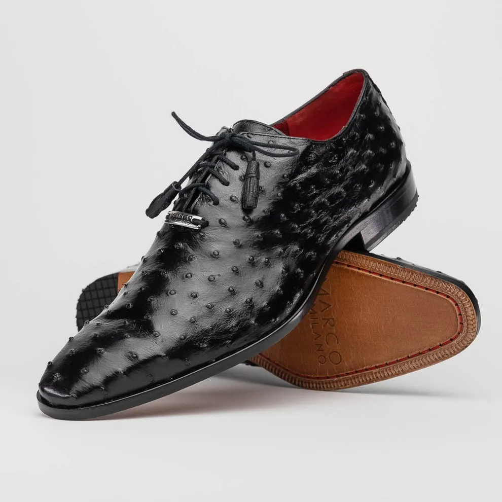 Marco Di Milano Criss Men's Shoes Exotic Ostrich Quill Dress Oxfords (MDM1073)
