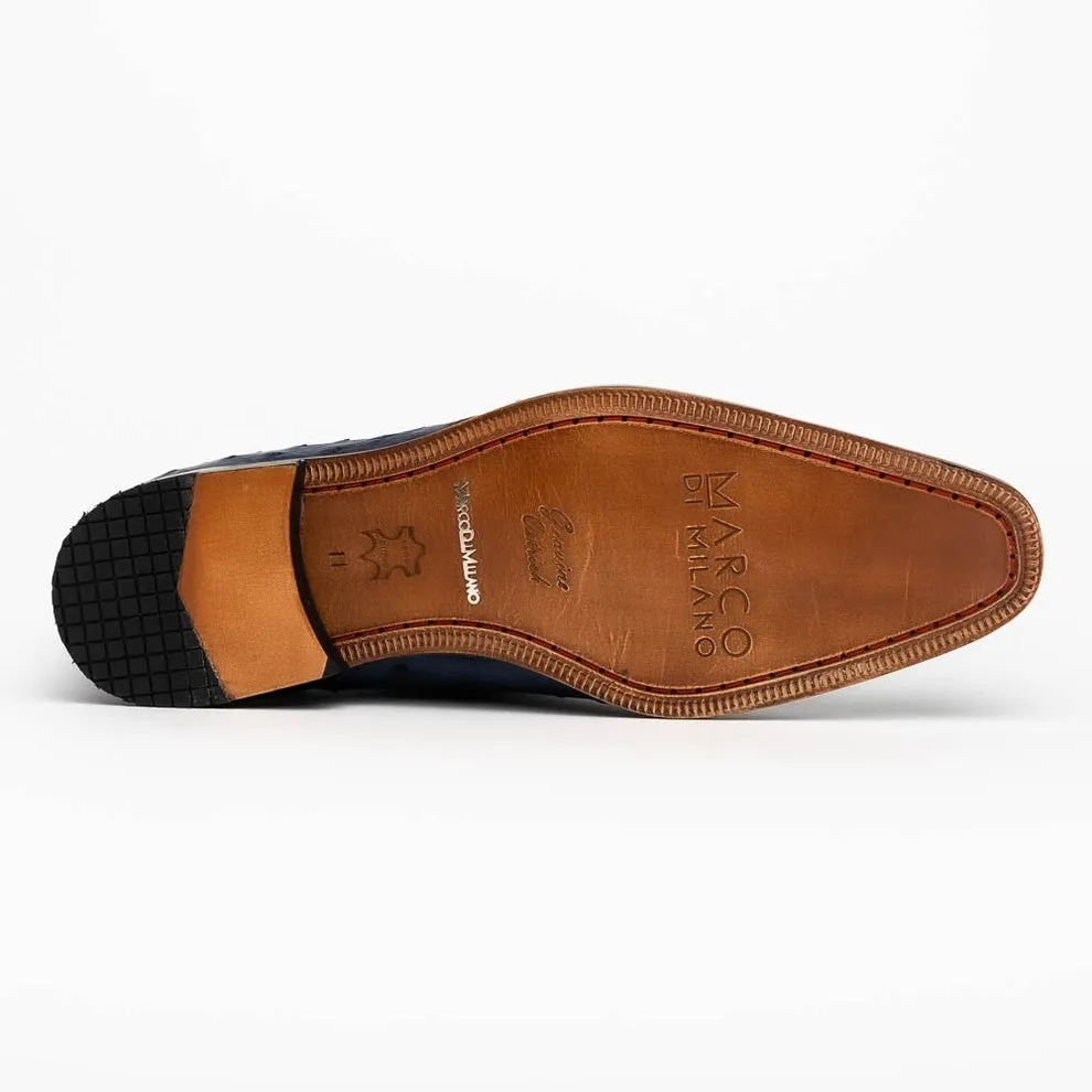 Marco Di Milano Criss Men's Shoes Exotic Ostrich Quill Dress Oxfords (MDM1073)