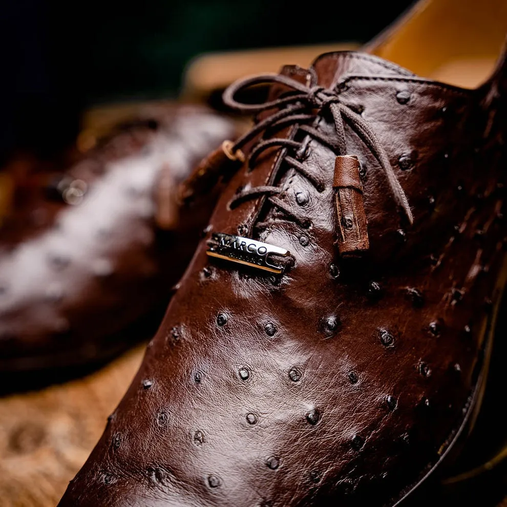 Marco Di Milano Criss Men's Shoes Exotic Ostrich Quill Dress Oxfords (MDM1073)