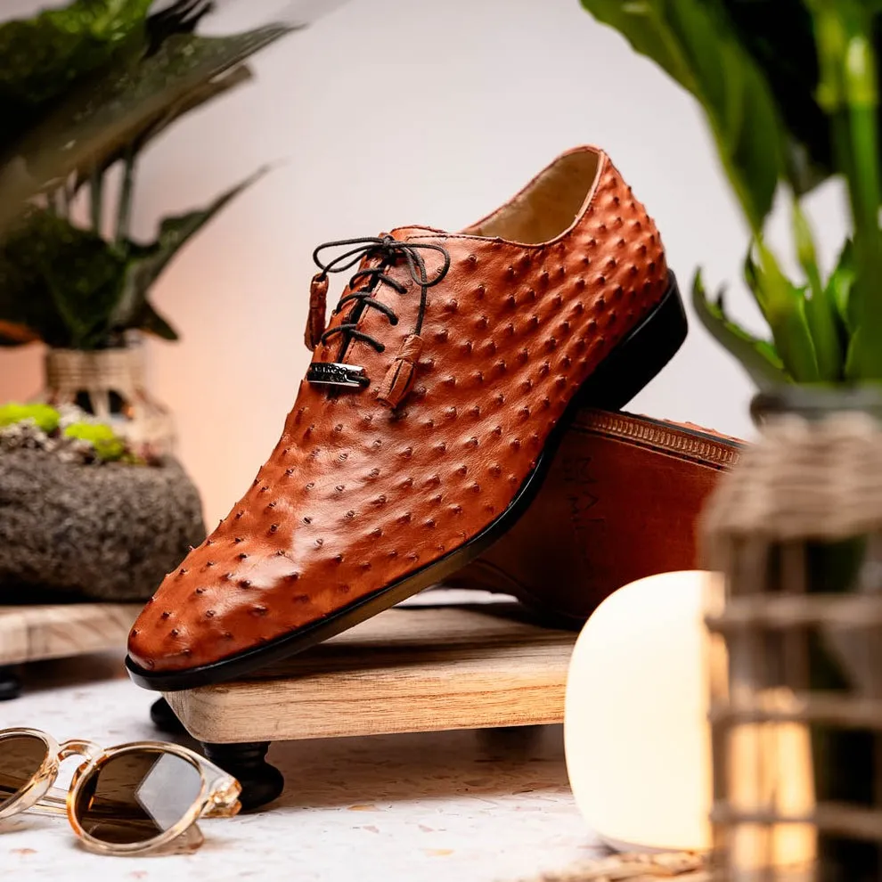 Marco Di Milano Criss Men's Shoes Exotic Ostrich Quill Dress Oxfords (MDM1073)