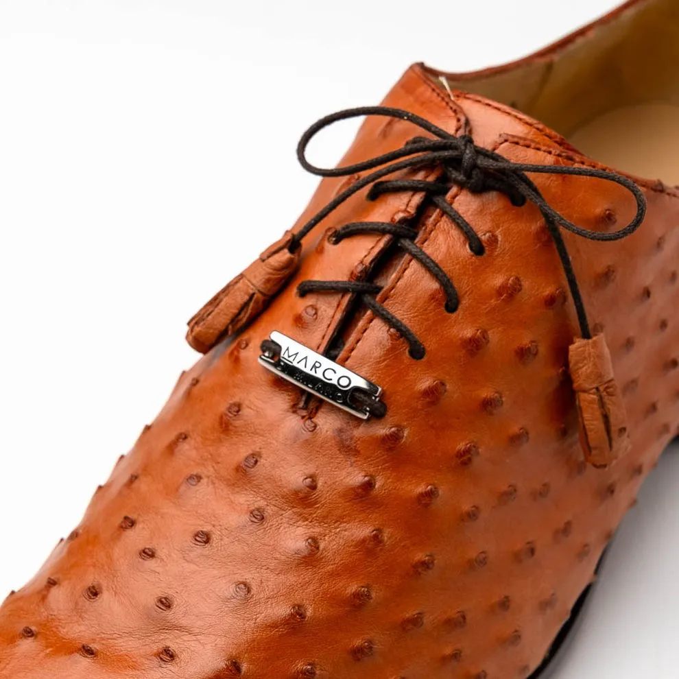 Marco Di Milano Criss Men's Shoes Exotic Ostrich Quill Dress Oxfords (MDM1073)