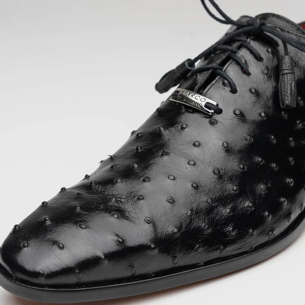 Marco Di Milano Criss Men's Shoes Exotic Ostrich Quill Dress Oxfords (MDM1073)