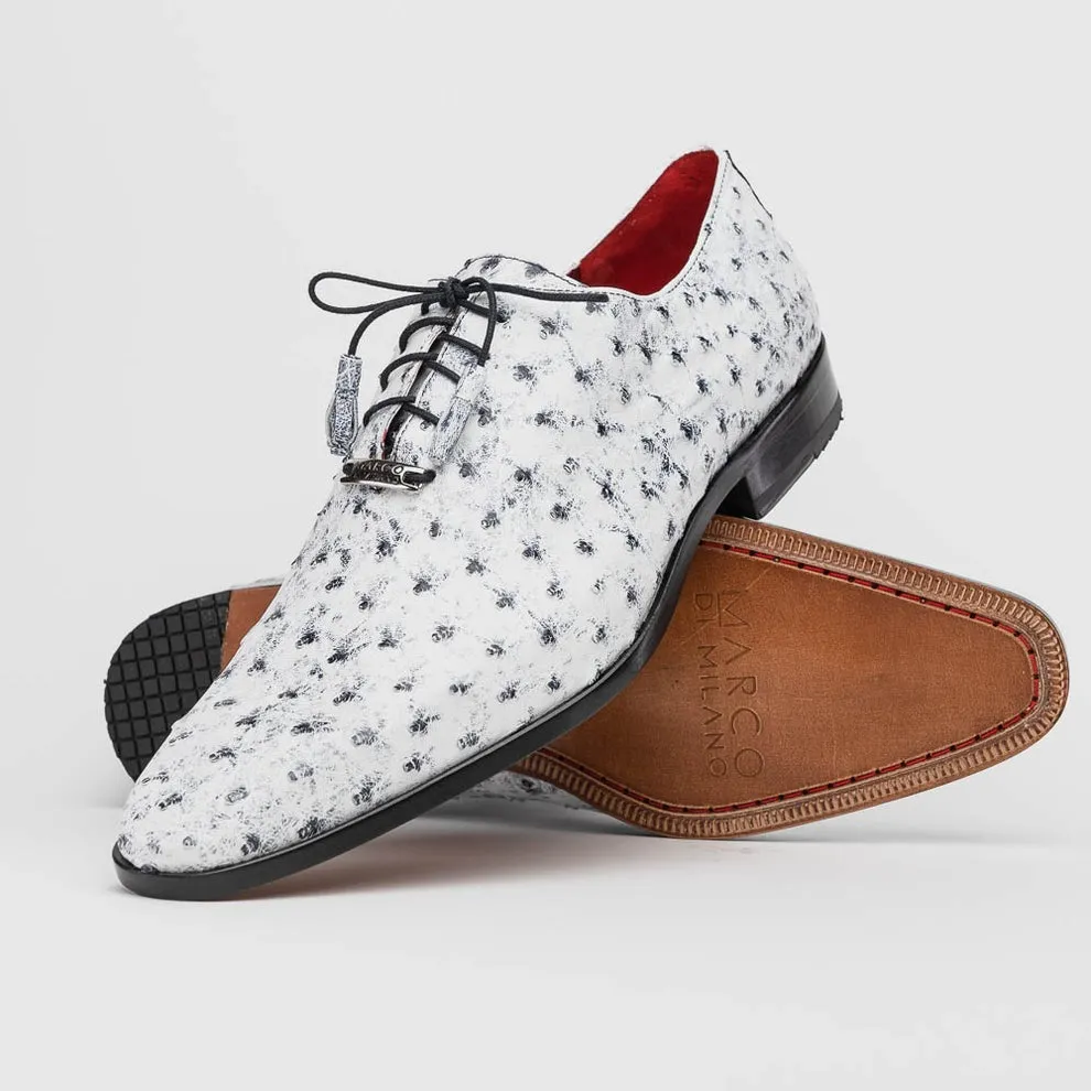 Marco Di Milano Criss Men's Shoes Exotic Ostrich Quill Dress Oxfords (MDM1073)