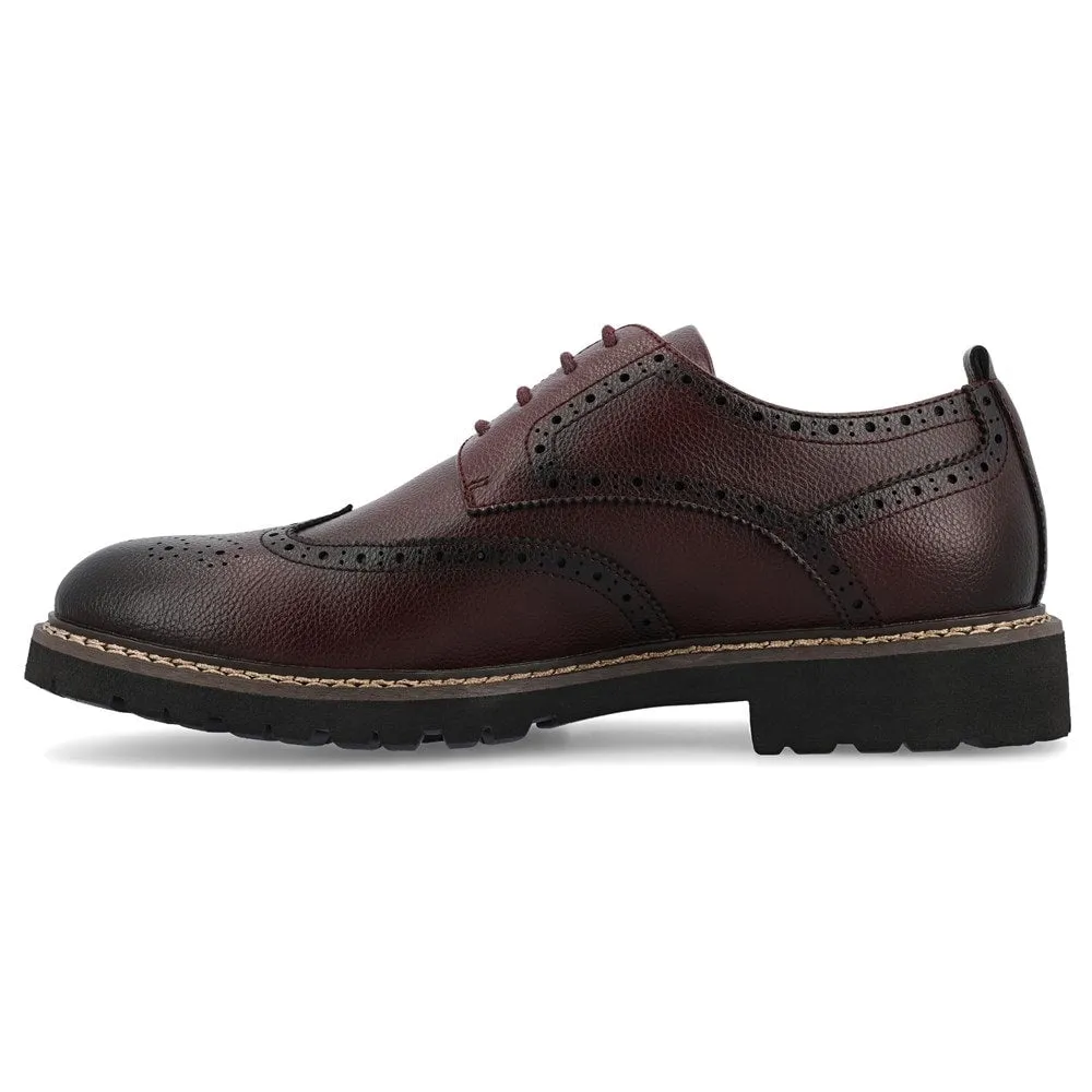 Men's Campbell Wing Tip Vance Co. Oxford Shoes, Burgundy