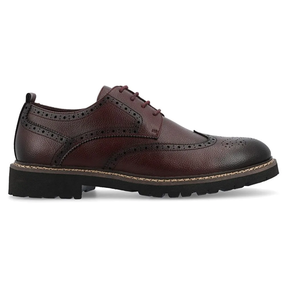 Men's Campbell Wing Tip Vance Co. Oxford Shoes, Burgundy