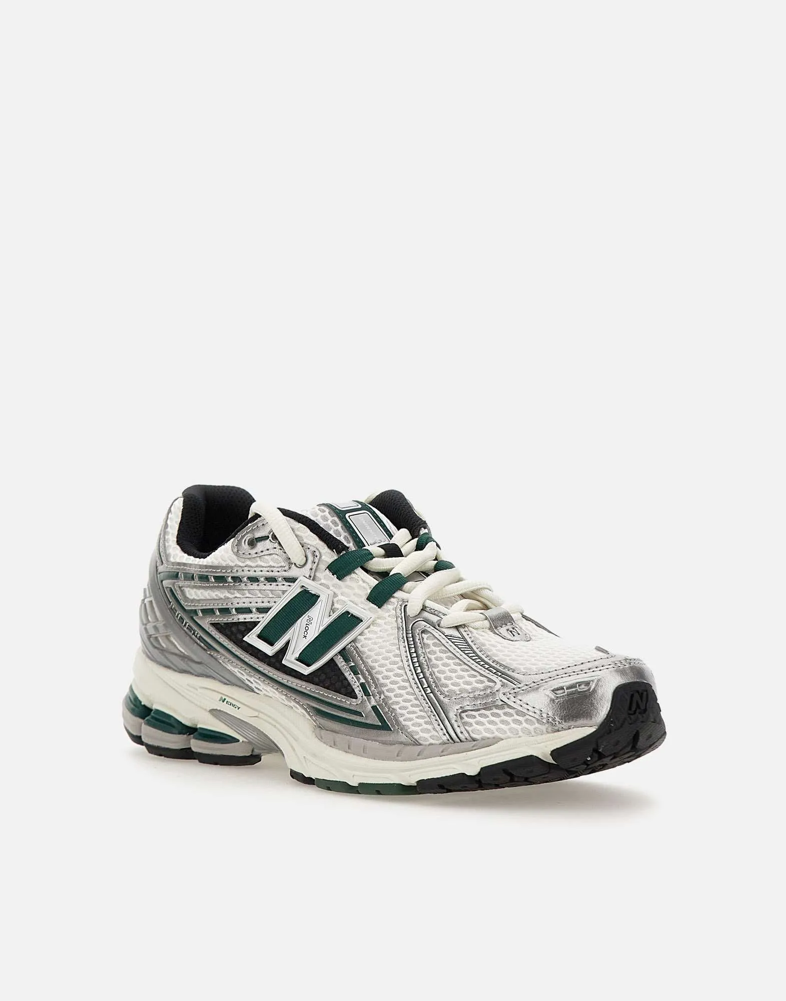Mesh Fabric Sneakers in Grey and Green