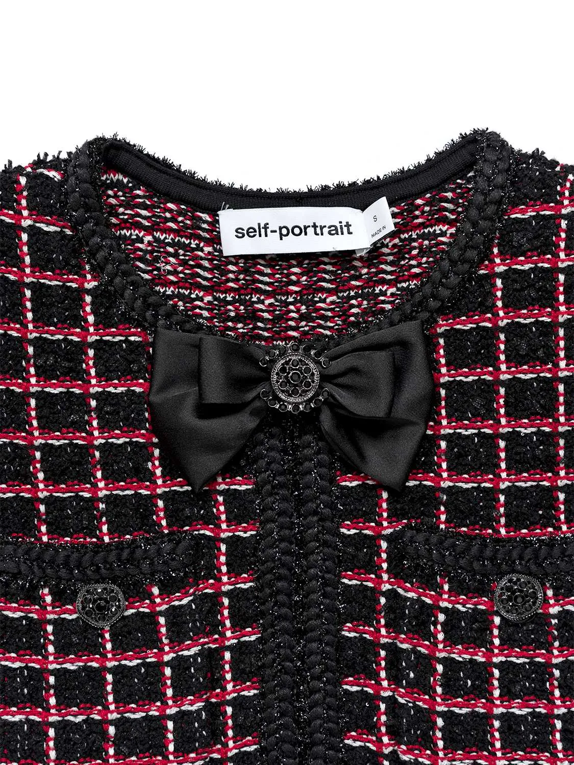 Minikleid aus kariertem Strick