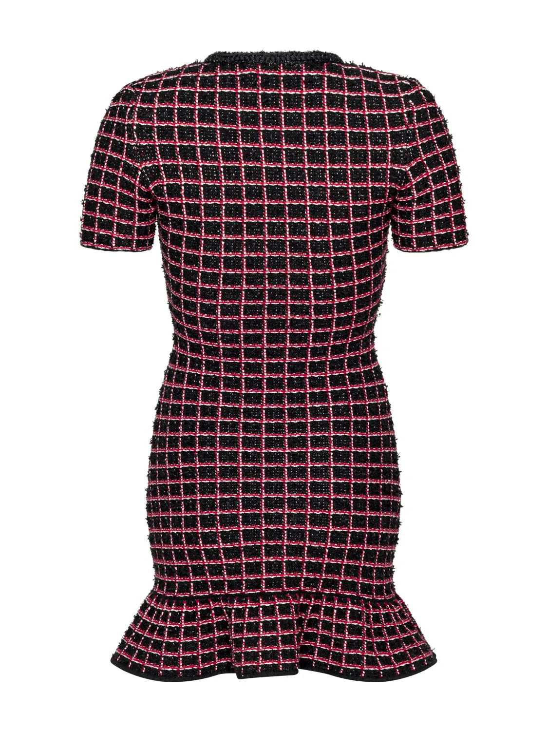 Minikleid aus kariertem Strick