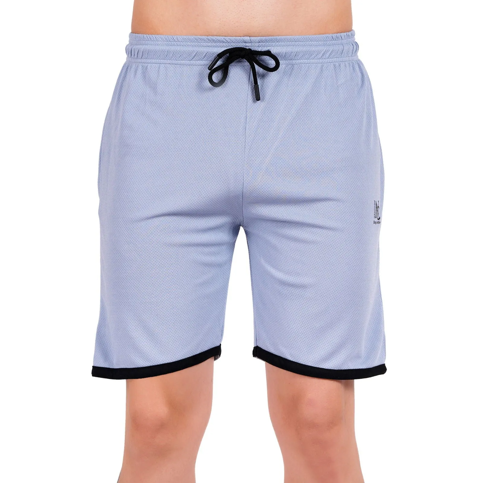 NAUTICON Men Round Neck t-Shirt and Shorts Co-Ord Set Light Blue