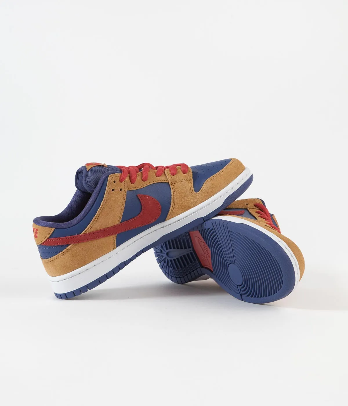 Nike SB Dunk Low Pro 'Papa Bear' Shoes - Wheat / Light Fusion Red - Dark Purple Dust - White