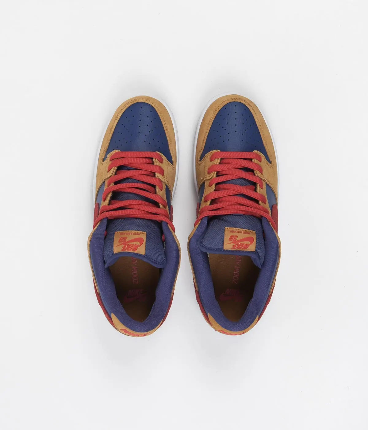 Nike SB Dunk Low Pro 'Papa Bear' Shoes - Wheat / Light Fusion Red - Dark Purple Dust - White