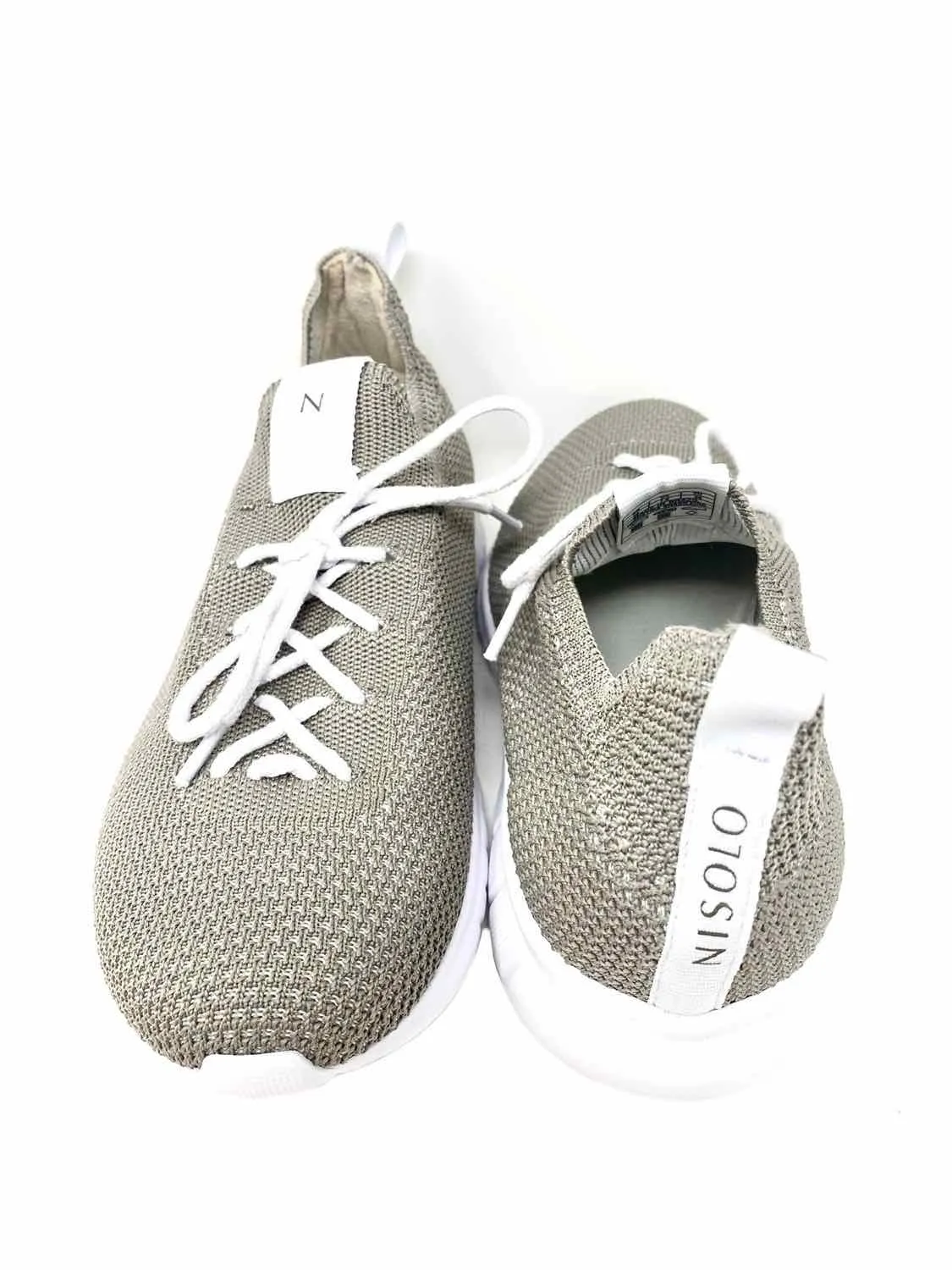 Nisolo Women's Gray Lace-up Knit Size 7.5 Sneakers