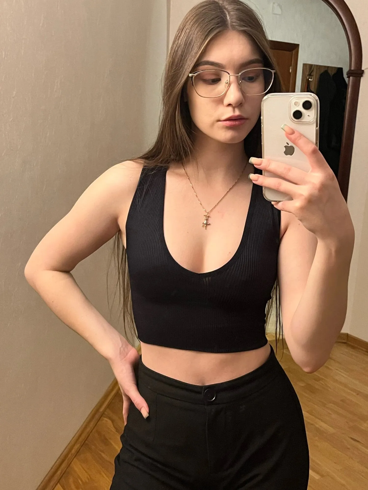 Non-See-Through Plunge Ribbed Crop Top
