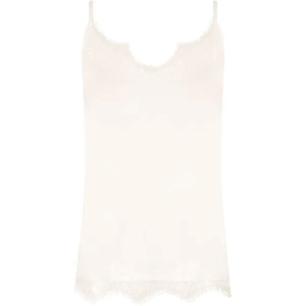 Off- white lace strap top