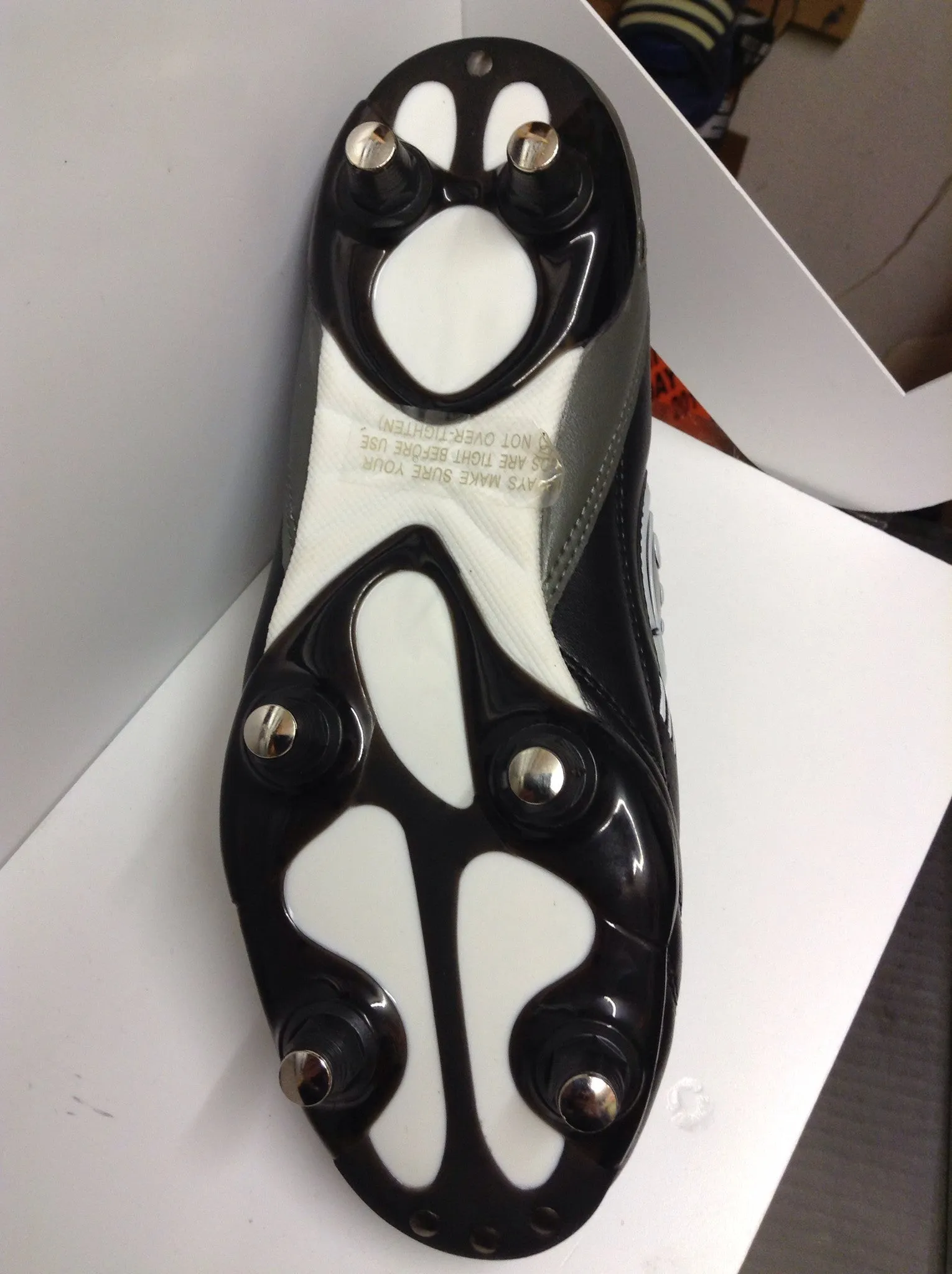Optimum Tribal Junior football boots (velcro/6 studs) Black and Grey