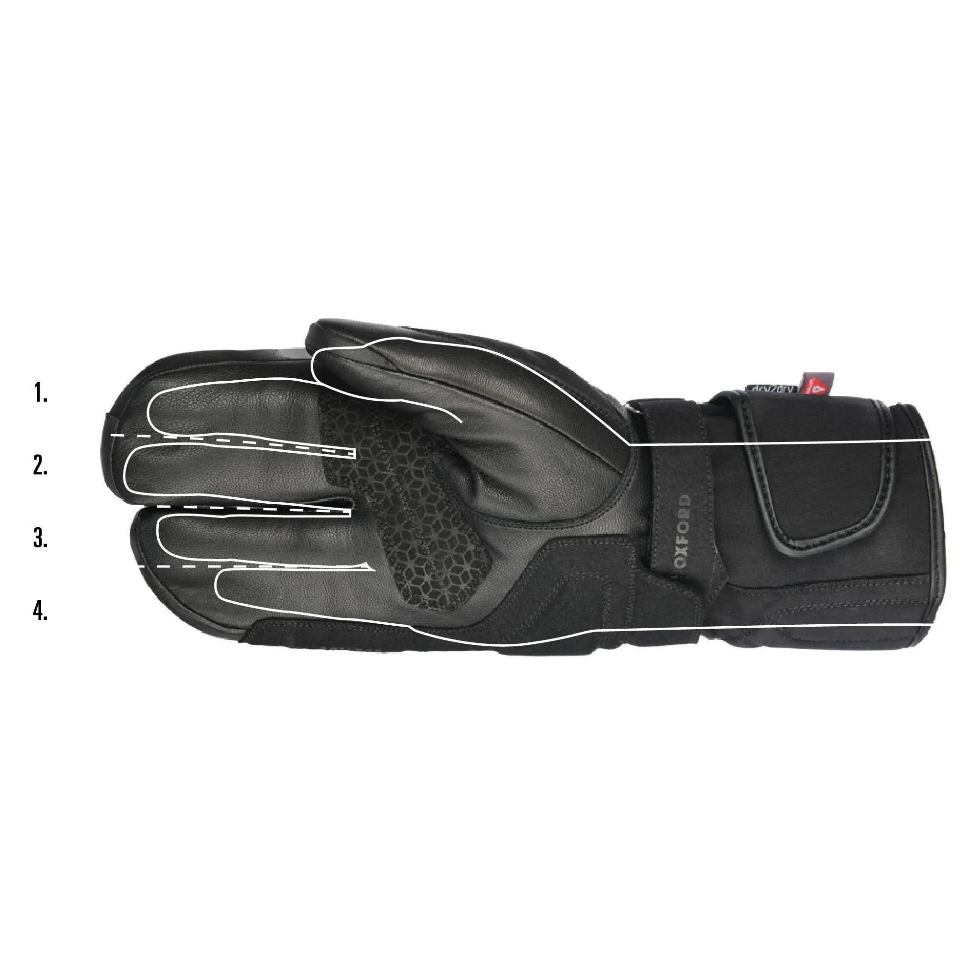 Oxford Polar 1.0 Men Waterproof Motorcycle Glove Black Fluo