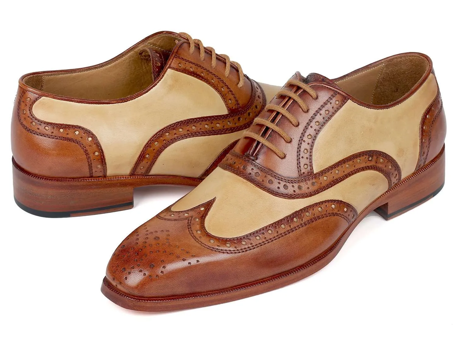 Paul Parkman Brown & Beige Wingtip Oxfords