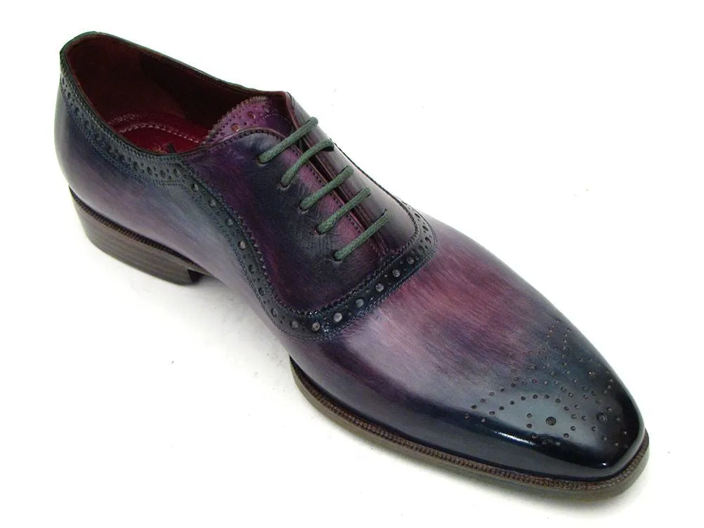 Paul Parkman Men's Purple & Navy Medallion Toe Oxfords