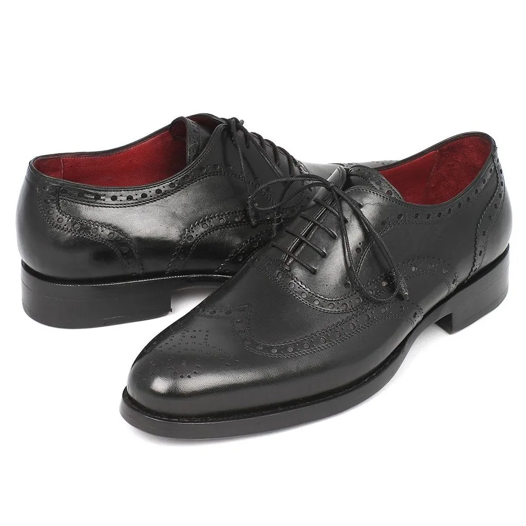 Paul Parkman Men's Wingtip Oxford Goodyear Welted Black (ID#027-BLK)