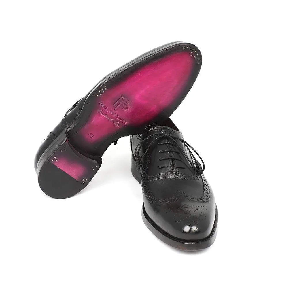 Paul Parkman Men's Wingtip Oxford Goodyear Welted Black (ID#027-BLK)