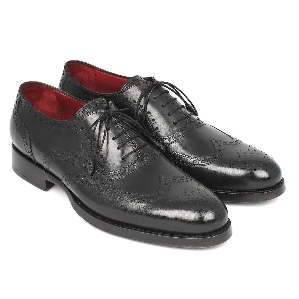 Paul Parkman Men's Wingtip Oxford Goodyear Welted Black (ID#027-BLK)