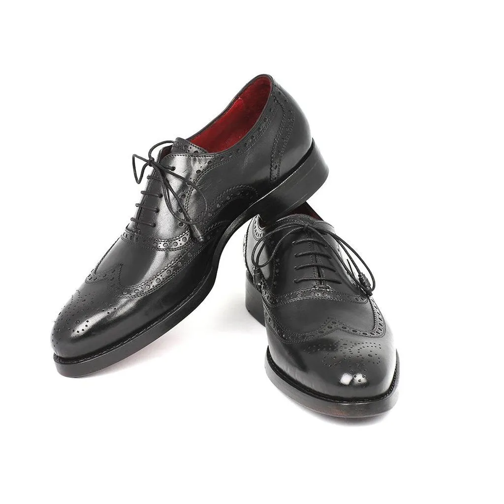 Paul Parkman Men's Wingtip Oxford Goodyear Welted Black (ID#027-BLK)