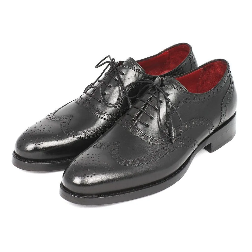 Paul Parkman Men's Wingtip Oxford Goodyear Welted Black (ID#027-BLK)
