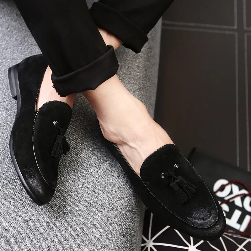 Pea leather shoes