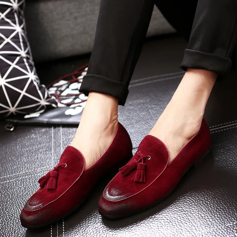 Pea leather shoes