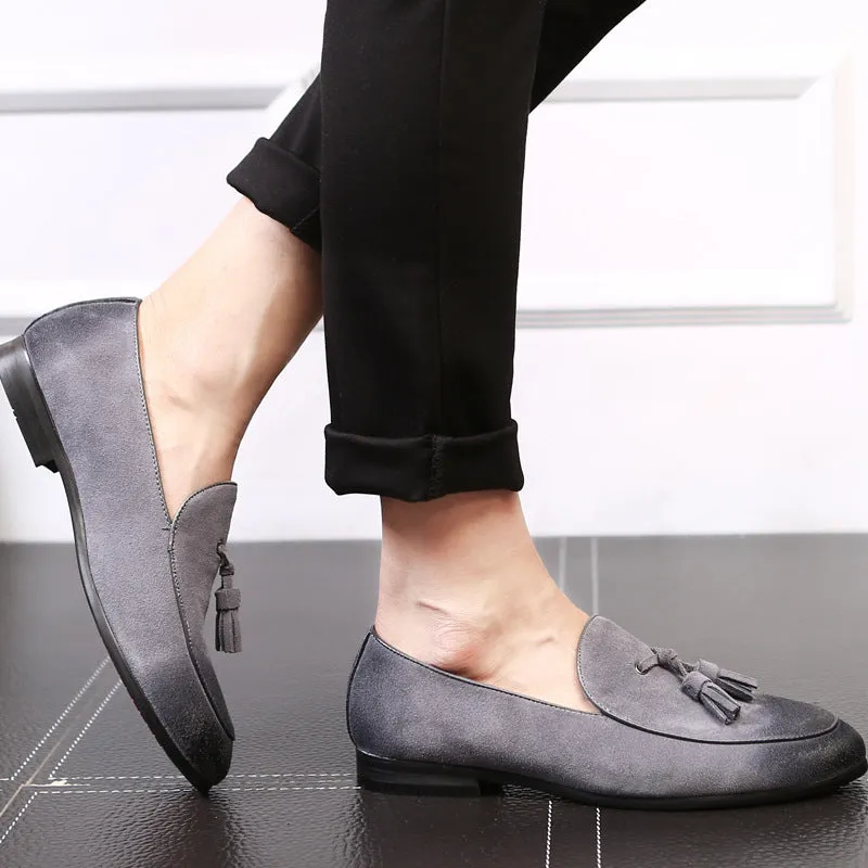 Pea leather shoes