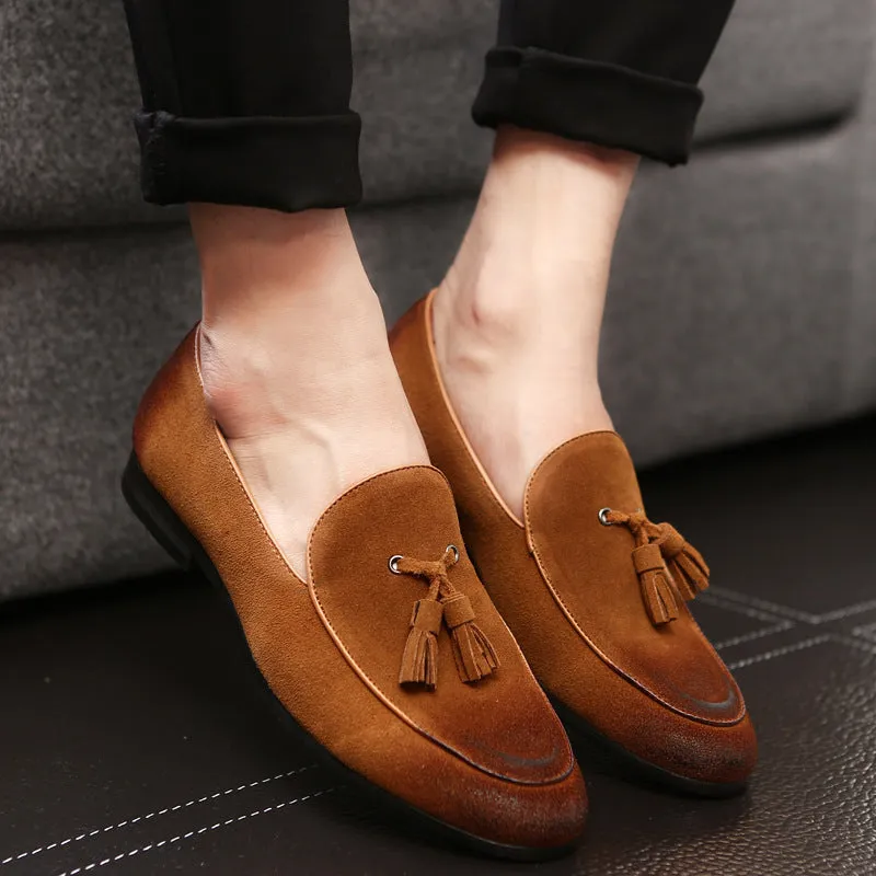 Pea leather shoes