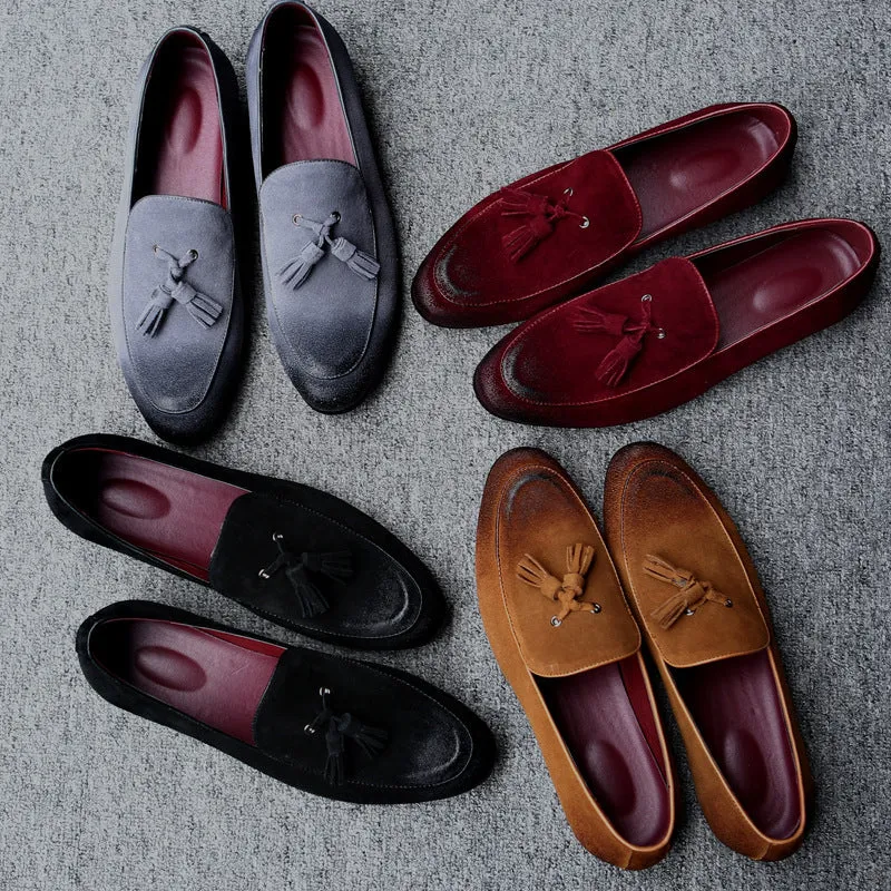 Pea leather shoes