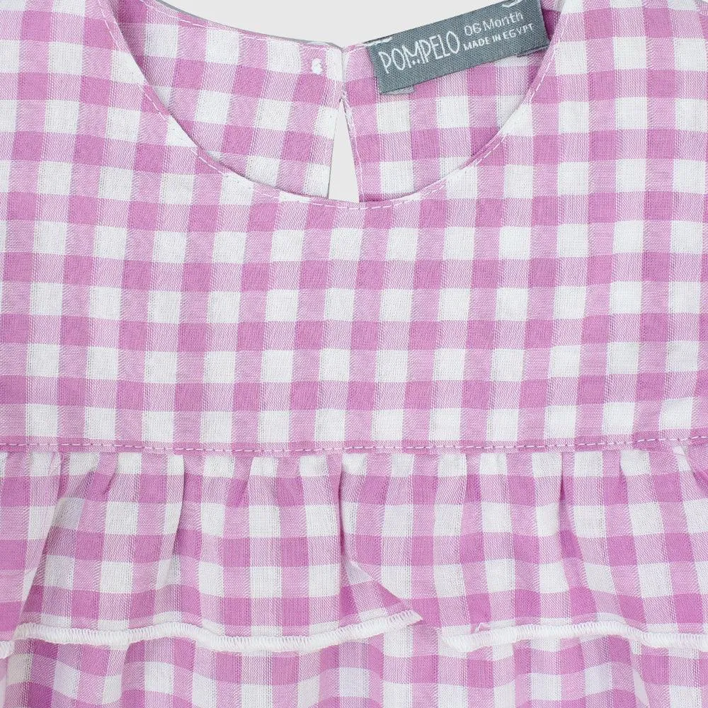 Pink Checkered Sleeveless Dress