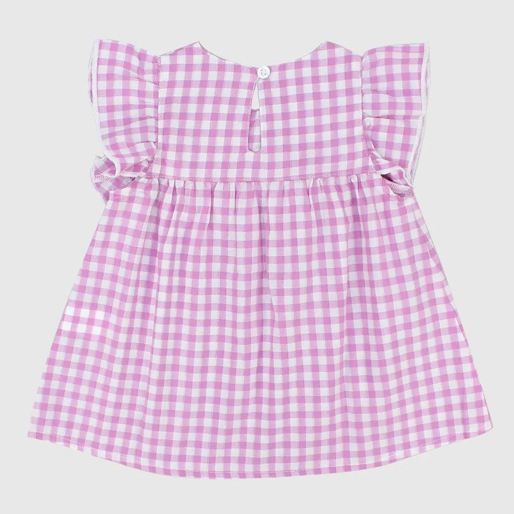 Pink Checkered Sleeveless Dress