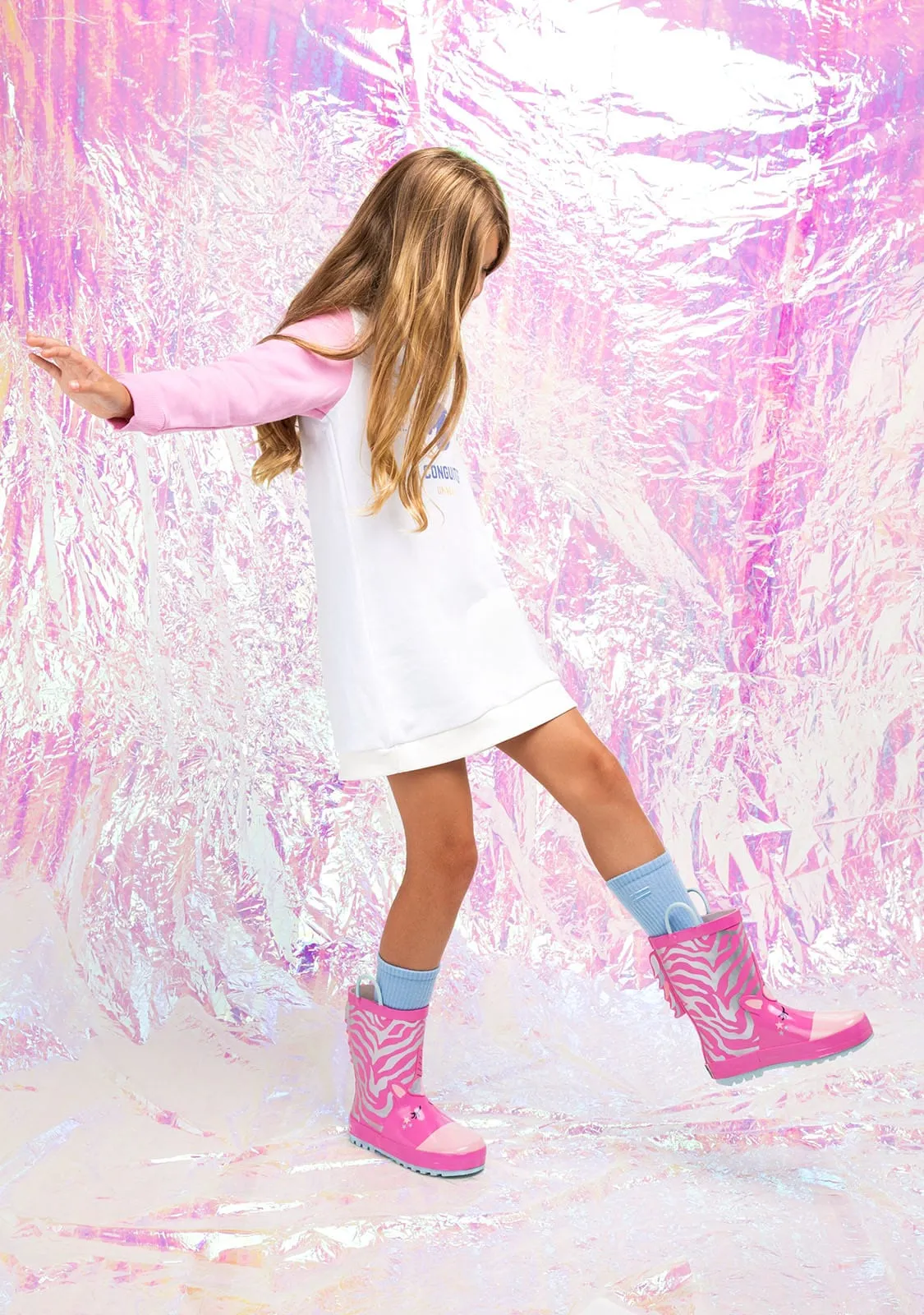 Pink Unicorn Rain Boots Rubber