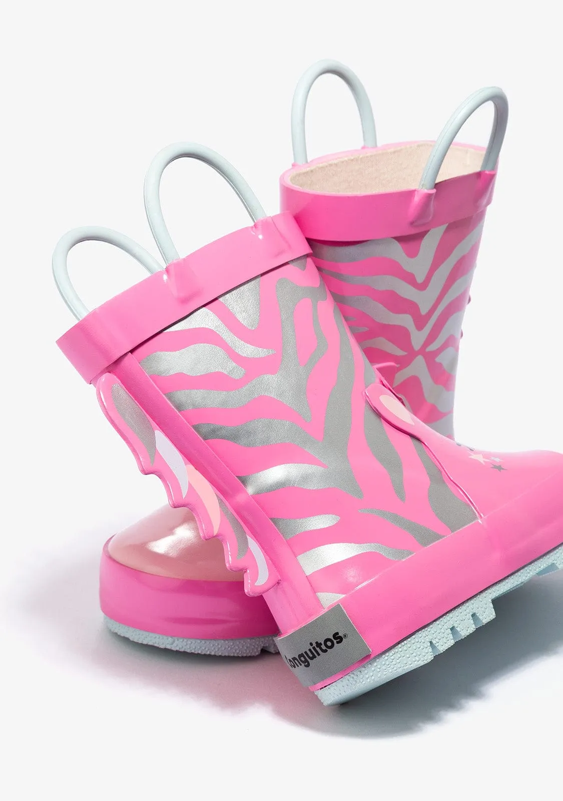 Pink Unicorn Rain Boots Rubber
